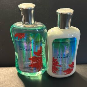 🆕 2x PURE PARADISE - Shower Gel & Lotion - Bath & Body Works RARE DISCONTINUED